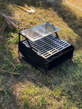 laser cut flat pack fire pit and grill 3mm steel adjustable cooking grate Mackay Queensland Australia