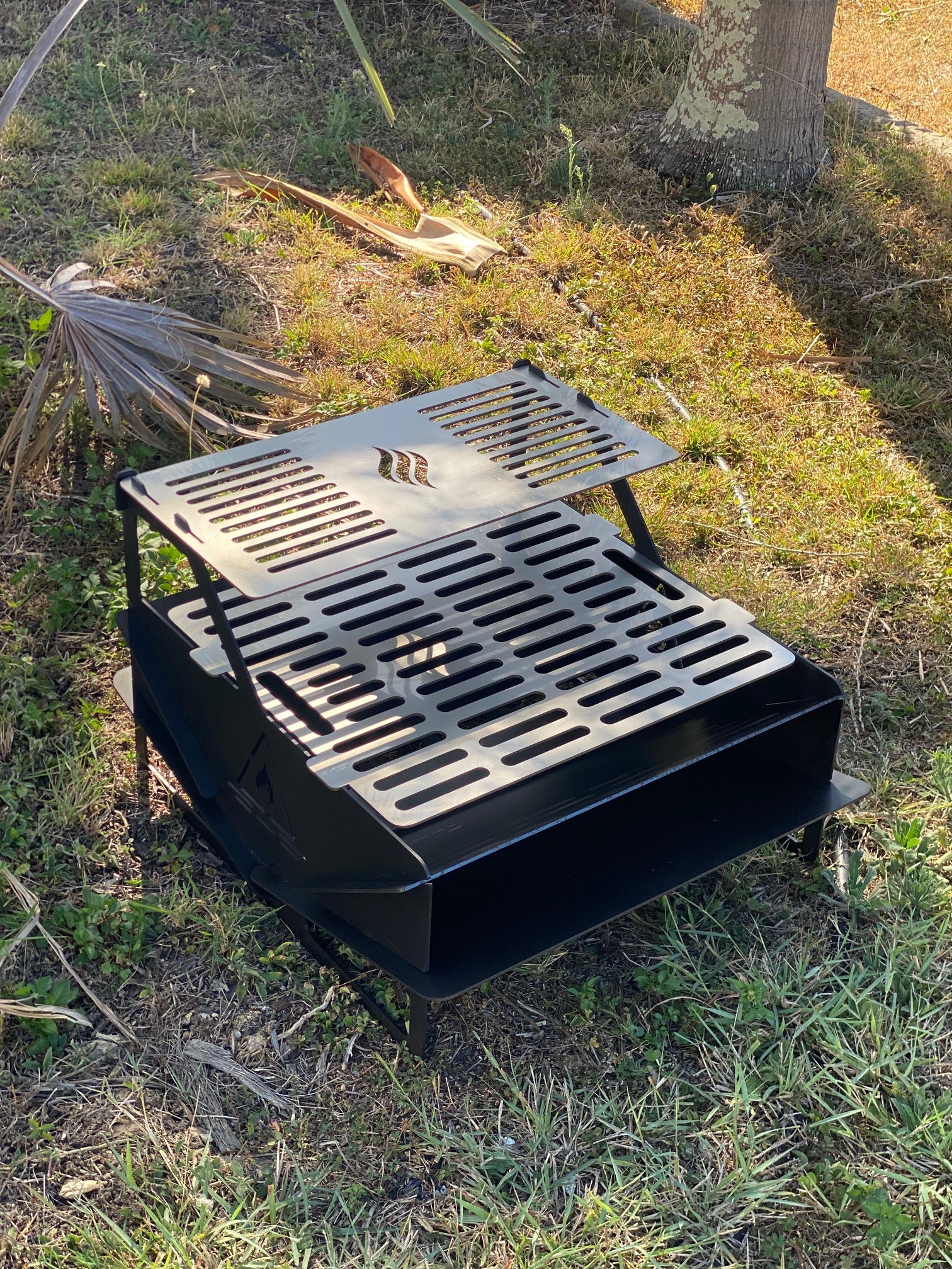 laser cut flat pack fire pit and grill 3mm steel adjustable cooking grate Mackay Queensland Australia