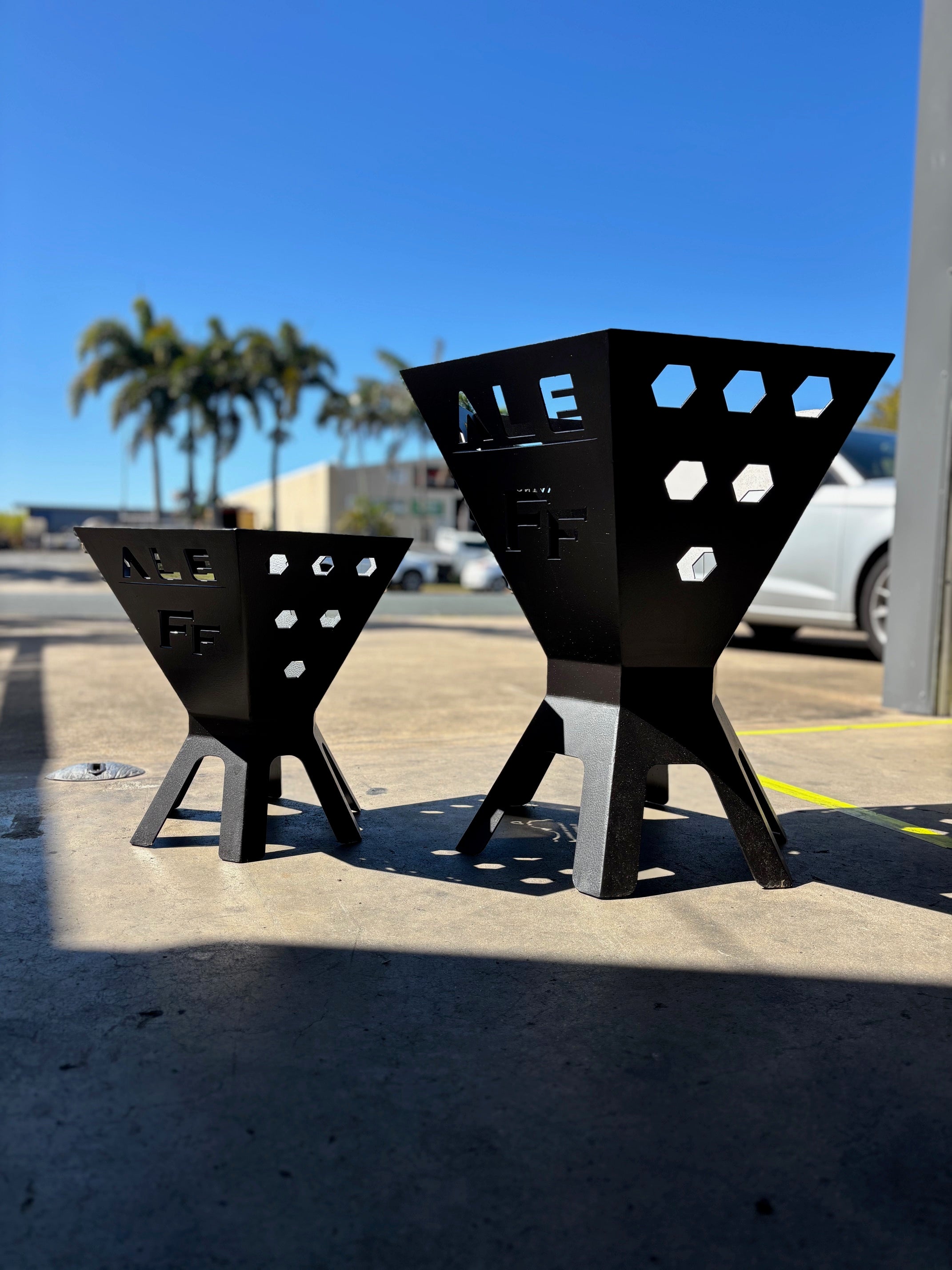 laser cut steel fire pit steel heatproof paint custom customisation Mackay Australia