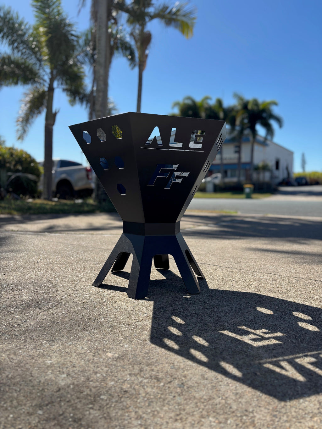 laser cut steel fire pit steel heatproof paint custom customisation Mackay Australia