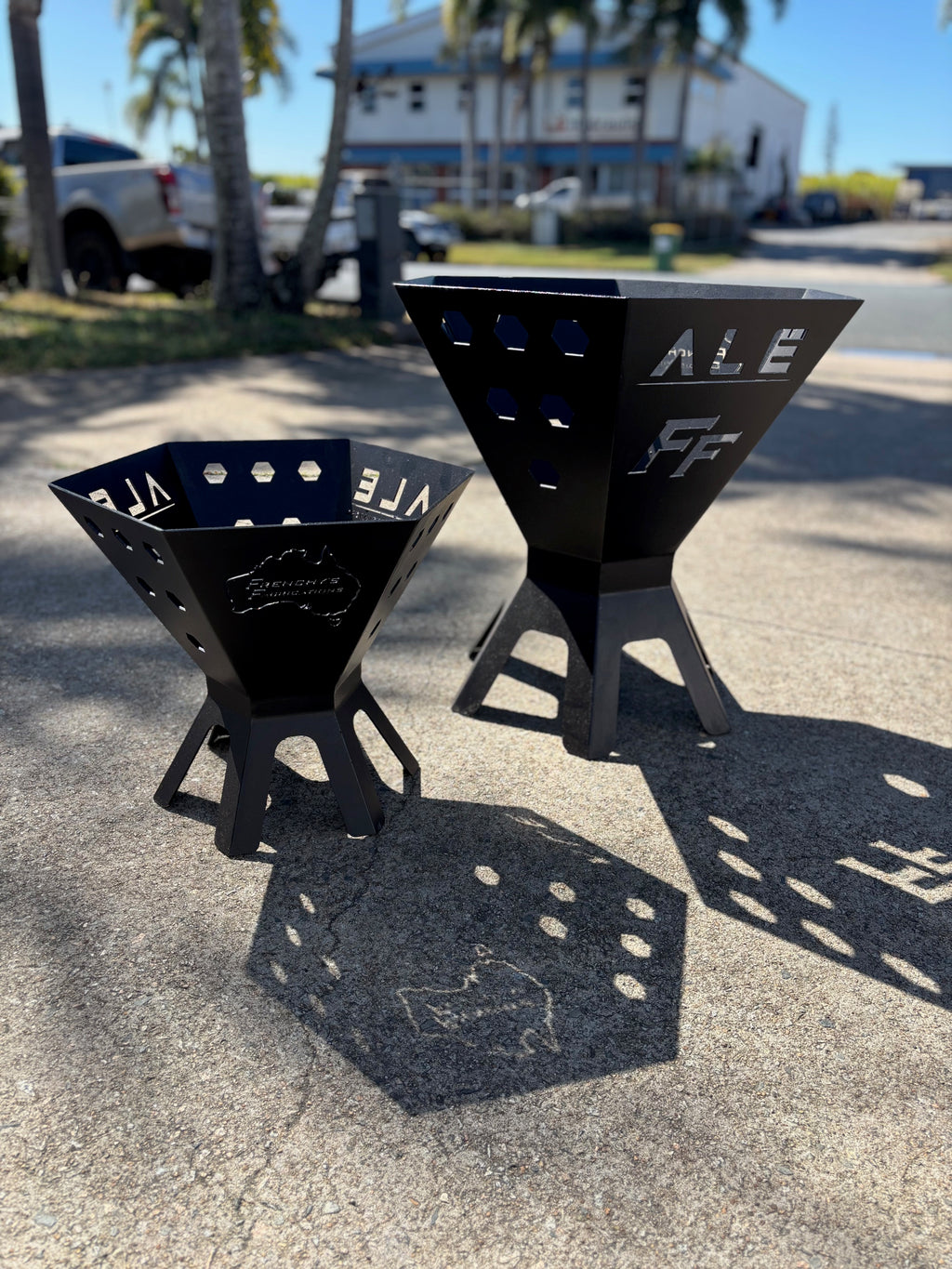 laser cut steel fire pit steel heatproof paint custom customisation Mackay Australia
